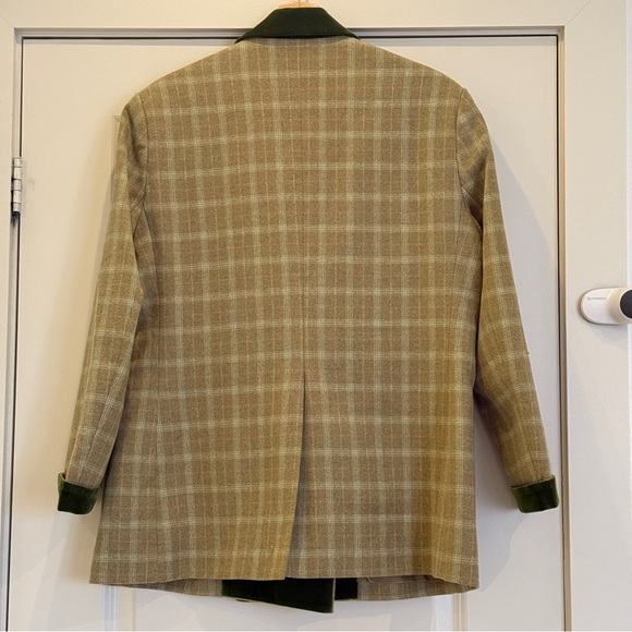 BNWT Two-Tone Plaid Wool Blend Blazer w/ Shoulder Pads, Parisian, Vintage, Sz M - Picture 8 of 16